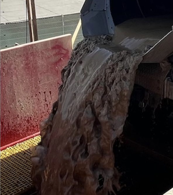 Before: Slurry pouring out